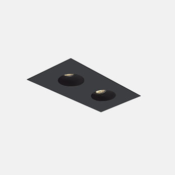 1x2 Trimmed Flanged Round Black